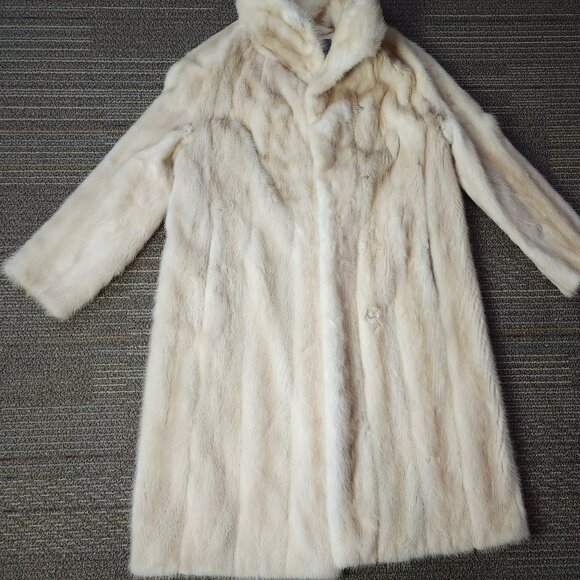 Vintage Eaton Salon White Fur Long Coat (XL - 42) - Picture 5 of 15